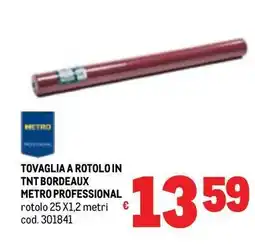Metro Tovaglia a rotolo in tnt bordeaux METRO PROFESSIONAL offerta