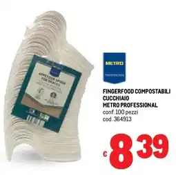 Metro Fingerfood compostabili cucchiaio METRO PROFESSIONAL offerta