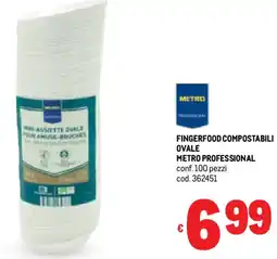 Metro Fingerfood compostabili ovale METRO PROFESSIONAL offerta