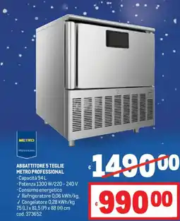 Metro Abbattitore 5 teglie METRO PROFESSIONAL offerta