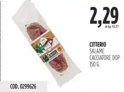 Carico Cash & Carry Citterio salame cacciatore dop offerta