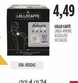 Carico Cash & Carry Lollo caffè linea amore assoluto 50 cialde offerta