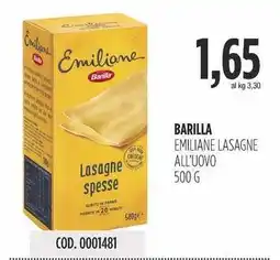 Carico Cash & Carry Barilla emiliane lasagne all'uovo offerta