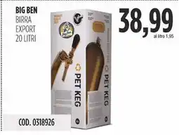 Carico Cash & Carry Big ben birra export offerta