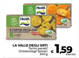 Ipercoop LA VALLE DEGLI ORTI Tortini panati/ Ortolano/agli Spinaci offerta