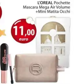 Acqua & Sapone L'OREAL Pochette Mascara Mega Air Volume +Mini Matita Occhi offerta