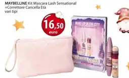 Acqua & Sapone MAYBELLINE Kit Mascara Lash Sensational + Correttore Cancella Età offerta