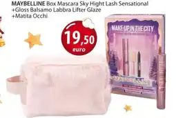 Acqua & Sapone MAYBELLINE Box Mascara Sky Hight Lash Sensational +Gloss Balsamo Labbra Lifter Glaze +Matita Occhi offerta