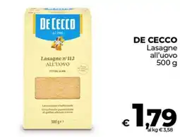Ipercoop DE CECCO Lasagne all'uovo offerta