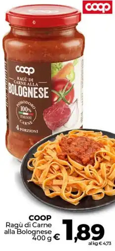 Ipercoop COOP Ragù di Carne alla Bolognese offerta
