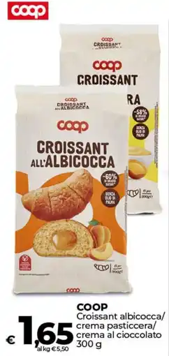 Ipercoop COOP Croissant albicocca/ crema pasticcera/ crema al cioccolato offerta
