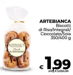 Ipercoop ARTEBIANCA Biscotti di Riso/Integrali/ Cioccolato Soia offerta