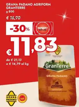 Bennet Grana padano agriform GRANTERRE offerta