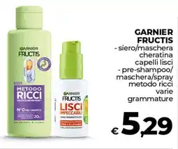 Ipercoop GARNIER FRUCTIS siero/maschera cheratina capelli lisci -pre-shampoo/ maschera/spray metodo ricci offerta