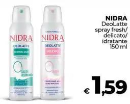 Ipercoop NIDRA DeoLatte spray fresh/ delicato/ idratante offerta