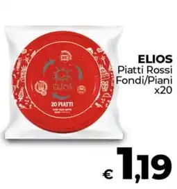 Ipercoop ELIOS Piatti Rossi Fondi/Piani x20 offerta