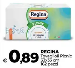 Ipercoop REGINA Tovaglioli Picnic 33x33 cm 162 pezzi offerta