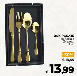 Ipercoop BOX POSATE In Acciaio 24 pezzi Oro offerta