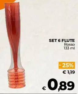 Ipercoop SET 6 FLUTE Rosso offerta