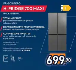 Unieuro HOOVER FRIGORIFERO H-FRIDGE 700 MAXI HHCR3818ENPL offerta