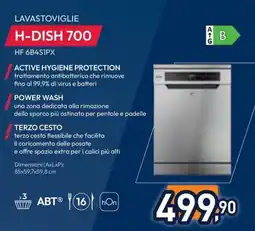 Unieuro Hoover LAVASTOVIGLIE H-DISH 700 HF 6B4S1PX offerta