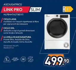 Unieuro Hoover ASCIUGATRICE LINK PRO HLPB4H7A2TBEX11 offerta