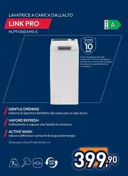 Unieuro Hoover LAVATRICE A CARICA DALL'ALTO LINK PRO HLPT476DAM5-S offerta