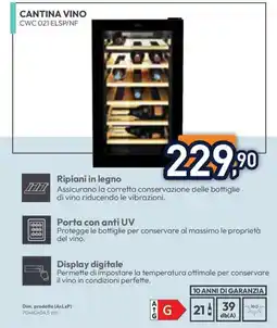 Unieuro CANTINA VINO CWC 021 ELSP/NF offerta