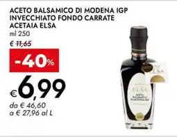 Bennet Aceto balsamico di modena igp invecchiato fondo carrate acetaia ELSA offerta