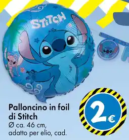 Tedi Palloncino in foil di Stitch offerta