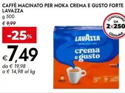 Bennet Caffè macinato per moka crema e gusto forte LAVAZZA offerta