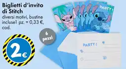 Tedi Biglietti d'invito di Stitch 6 pezzi offerta