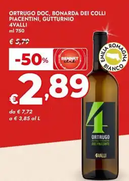 Bennet Ortrugo doc, bonarda dei colli piacentini, gutturnio 4VALLI offerta