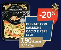 Sapore di Mare Busiate con salmone cacio e pepe offerta