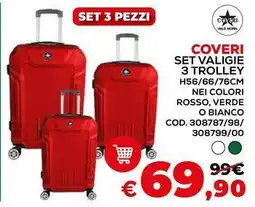 Conforama COVERI set valigie 3 trolley H56/66/76cm offerta