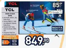 Unieuro TCL SMART TV OLED 85P8K offerta