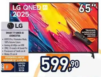 LG SMART TV ONED AI 65QNED70A