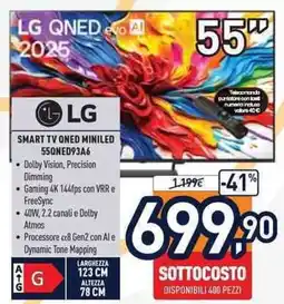 Unieuro LG SMART TV ONED MINILED 55QNED93A6 offerta