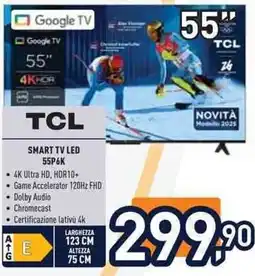 Unieuro TCL SMART TV LED 55P6K offerta