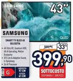 Unieuro SAMSUNG SMART TV QLED 4K QE4307FA offerta
