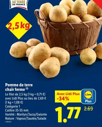Lidl Pomme de terre chair ferme offerta