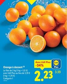Lidl Orange à dessert offerta