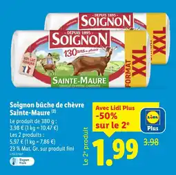 Lidl Soignon bûche de chèvre Sainte-Maure offerta