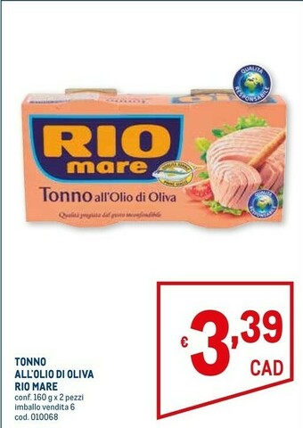 Tonno all'olio di oliva 160 g(ml)
