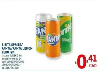 Metro Bibita sprite/ fanta/fanta lemon zero igp offerta