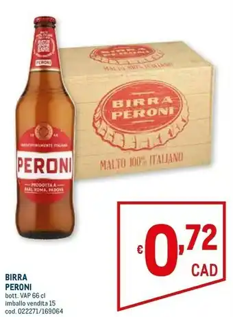 Metro Peroni - birra 660 g(ml) offerta
