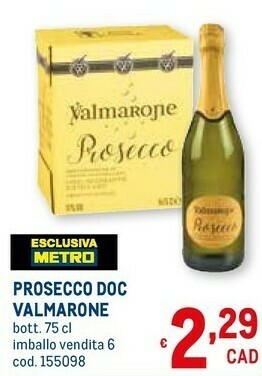 Metro Prosecco doc valmarone offerta