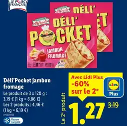 Lidl Déli'Pocket jambon fromage offerta