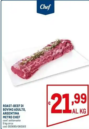 Metro Roast- beef di bovino adulto offerta