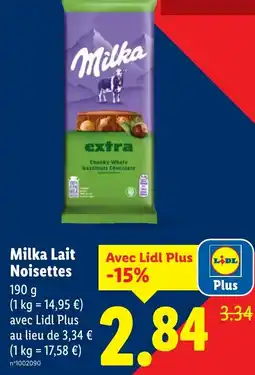 Lidl Milka Lait Noisettes offerta